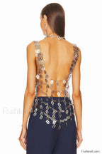 Rein Can Tab Stylish Chainmail Top Free Size / Silver
