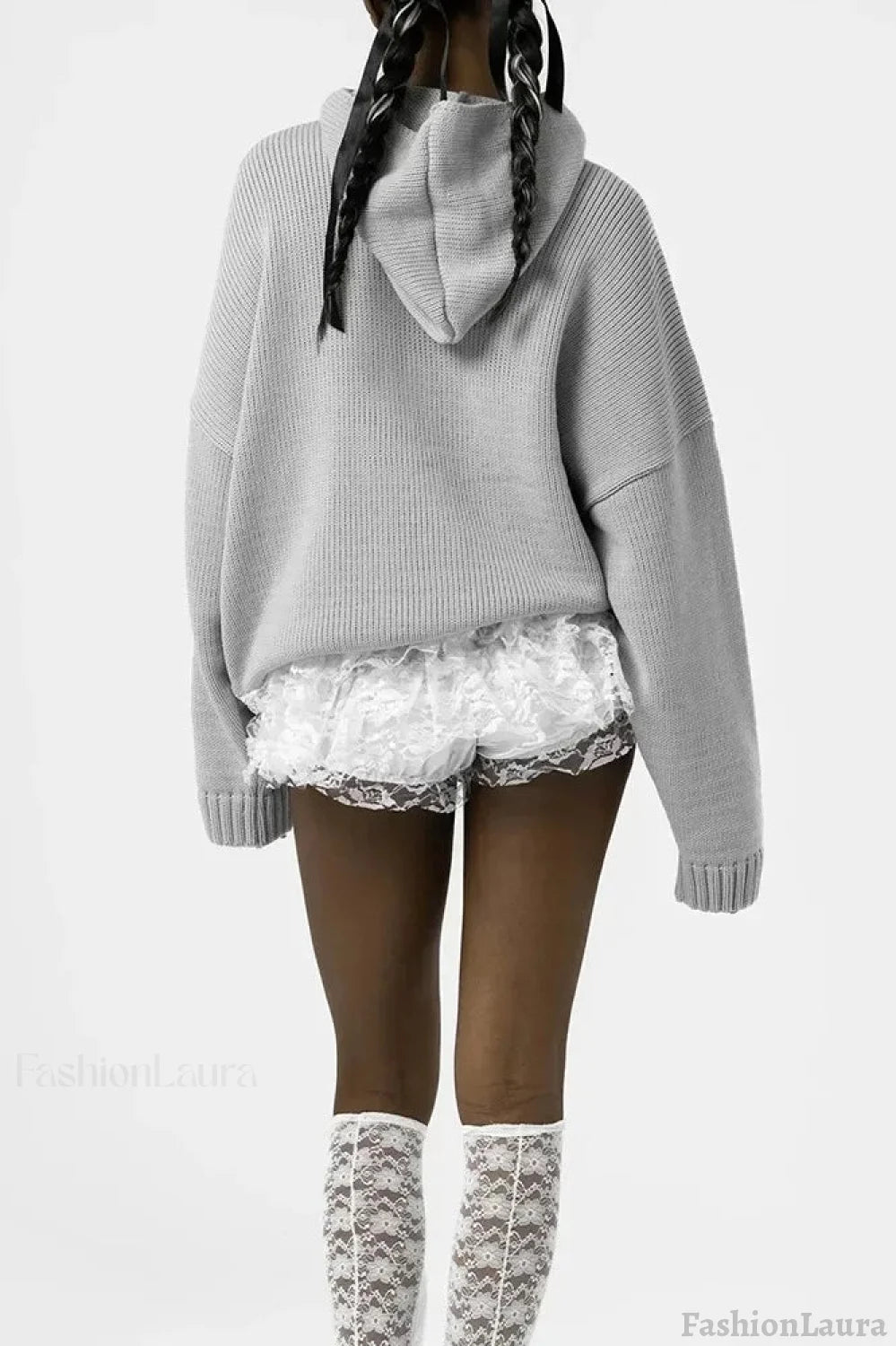 Relief Knitted Casual Loose Hoodie