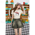 Retro Dyed Comfort Denim Skirt GREY / S