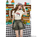 Retro Dyed Comfort Denim Skirt GREY / S