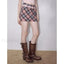 Retro High Waist Commuter Plaid Skirt Pink / S