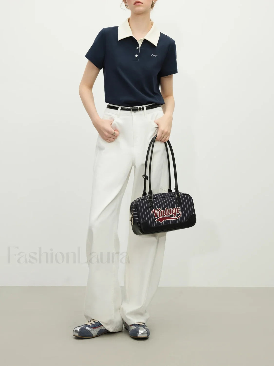 Retro Polo Collar Knitted Elegant T-Shirt Secondary image