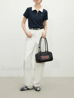 Retro Polo Collar Knitted Elegant T Shirt