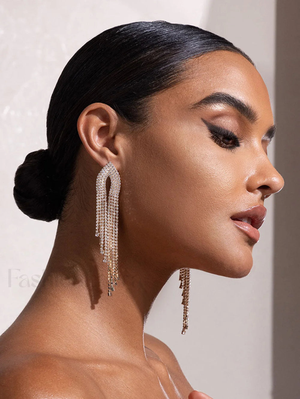 Rhinestone Tassel Earrings Earrings