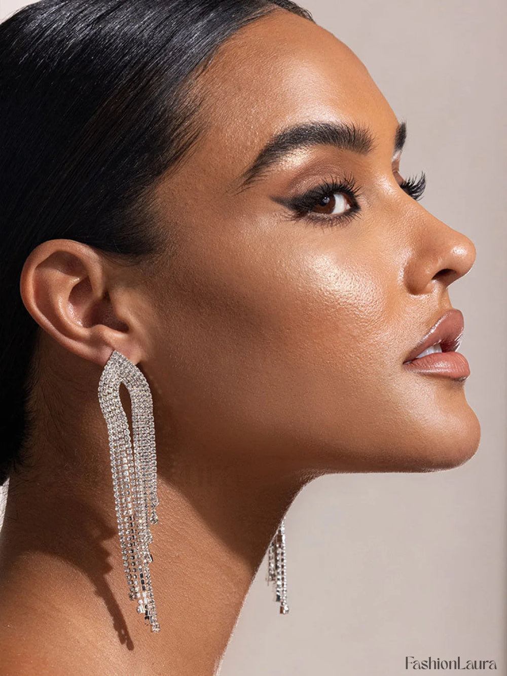 Rhinestone Tassel Earrings Earrings