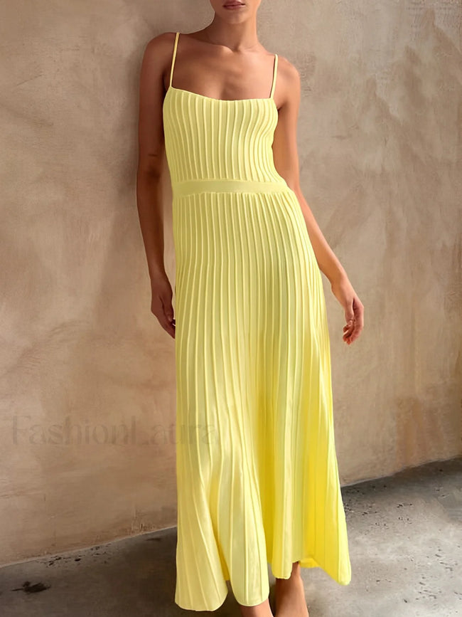 Rib Midi Sundress Yellow / XS Sweater Dresses Main image