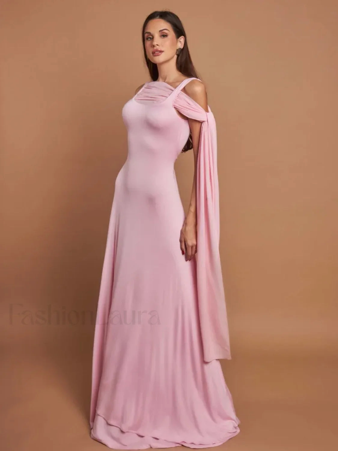 Ribbon Scarf Patchwork Maxi Dress Secondary image