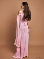 Ribbon Scarf Patchwork Maxi Dress