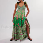 Ribbon Tie Up Swing Floral Dress