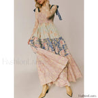 Ribbon Tie Up Swing Floral Dress color 10 / S