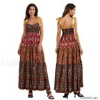 Ribbon Tie Up Swing Floral Dress color 6 / S