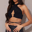 Ring Cross Bandage Crop Top Black / S