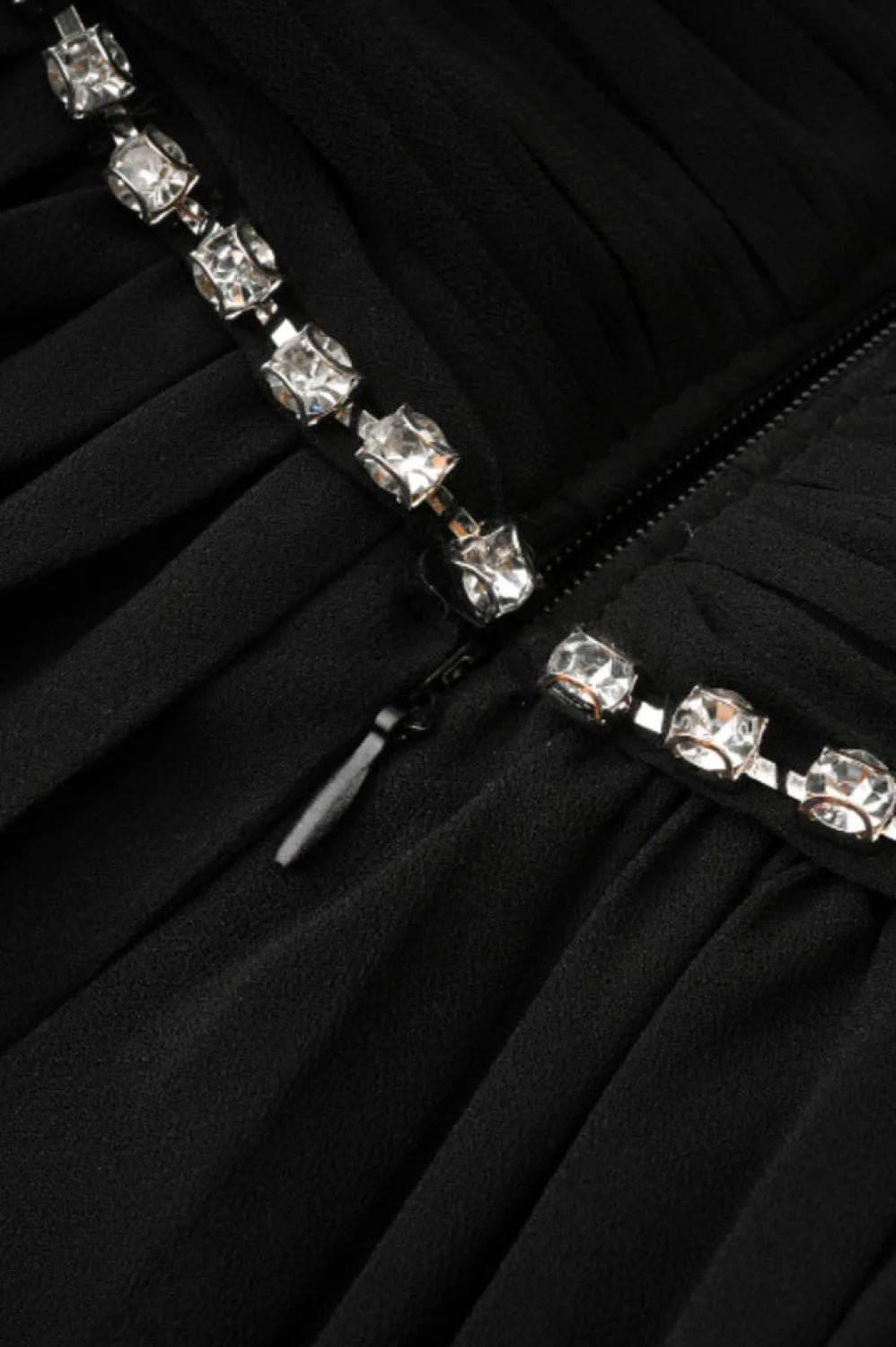 Rochie Black Tiered Charming Jewel Chiffon Dress