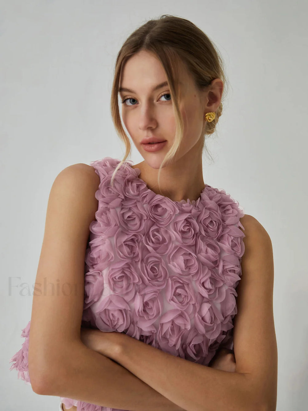 Romantic Multi Floral Blouse Purple / XS Blouses