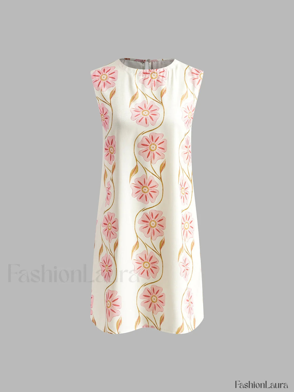 Romantic Print Sleeveless Short Dress Dresses