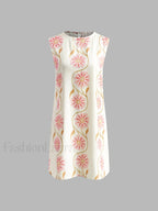 Romantic Print Sleeveless Short Dress Dresses