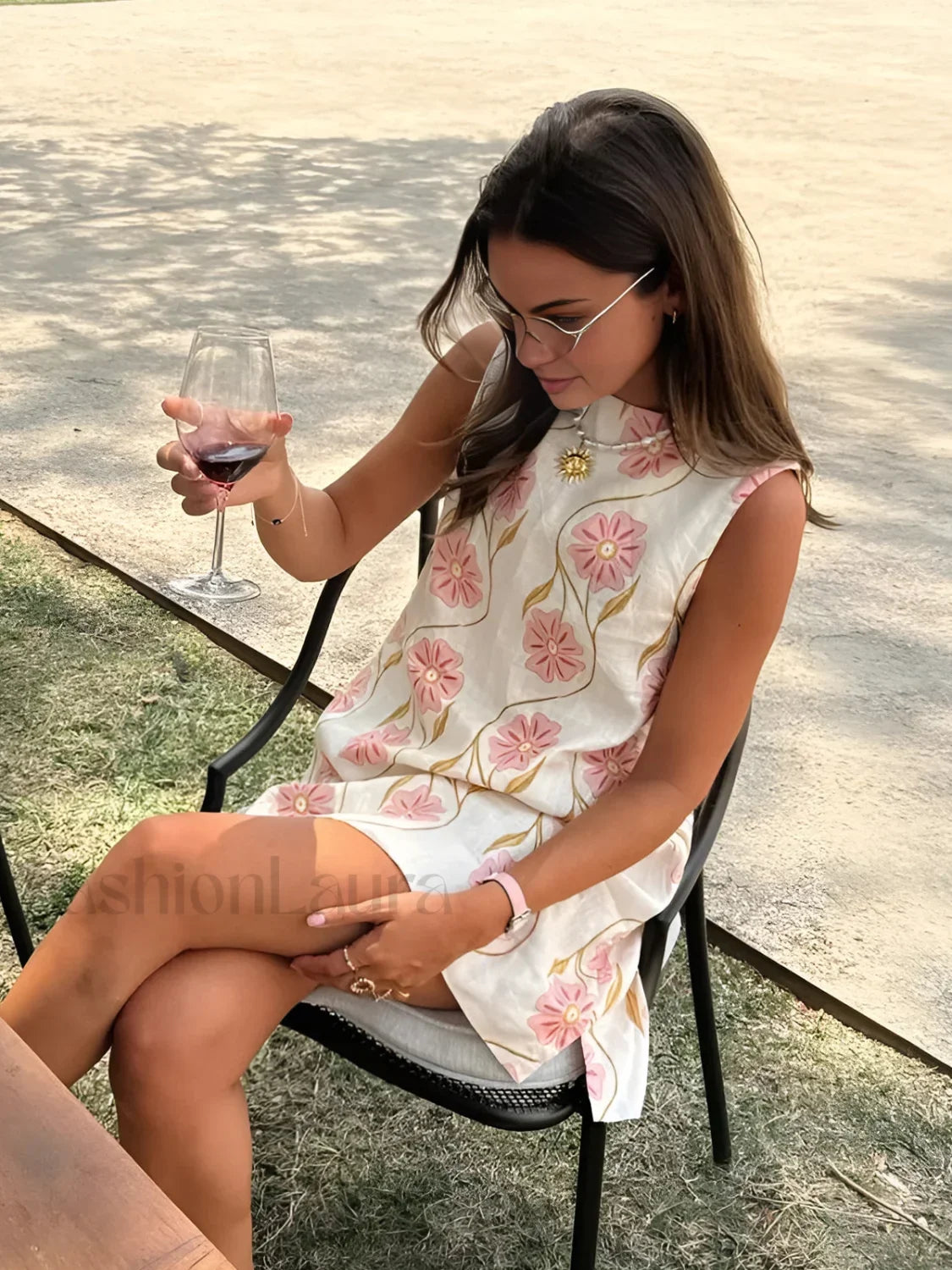 Romantic Print Sleeveless Short Dress White / XS Dresses Main image