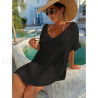 Rope Binding Loose Knit Cover Up