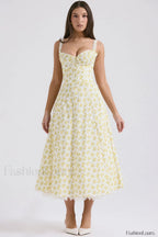 Rosalee Print Stylish Cotton Sundress XS / White Vintage Floral
