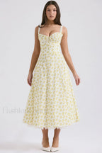Rosalee Print Stylish Cotton Sundress XS / White Vintage Floral