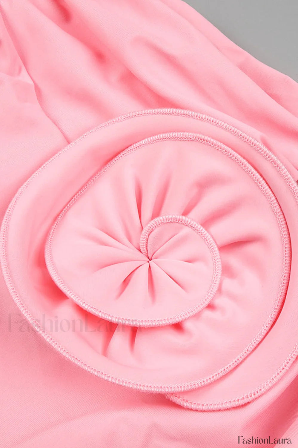 Rose appliqu茅 Ruched Stylish Jersey Minidress