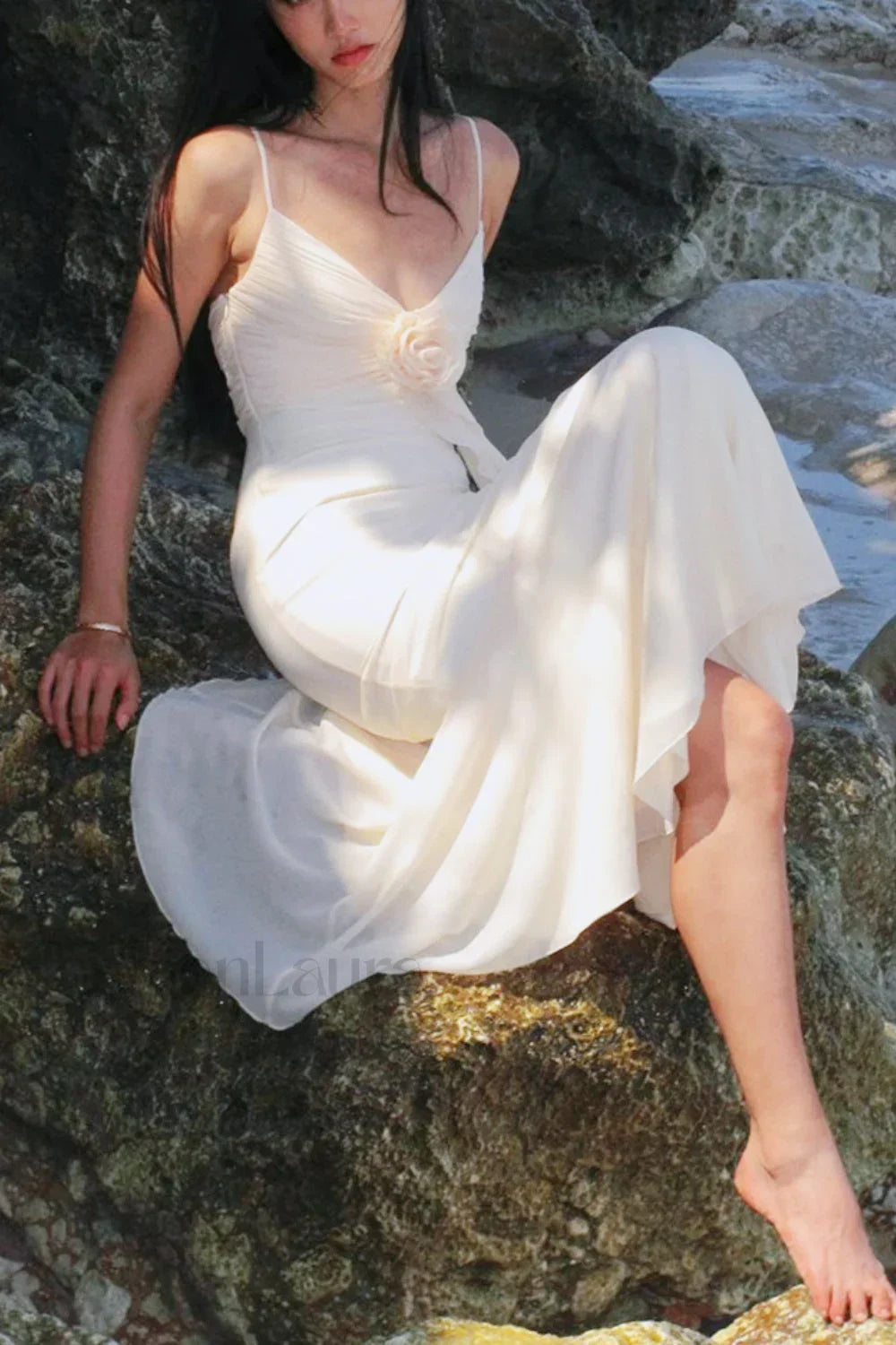 Rose Corsage Tie-Back Mermaid Maxi Dress Secondary image