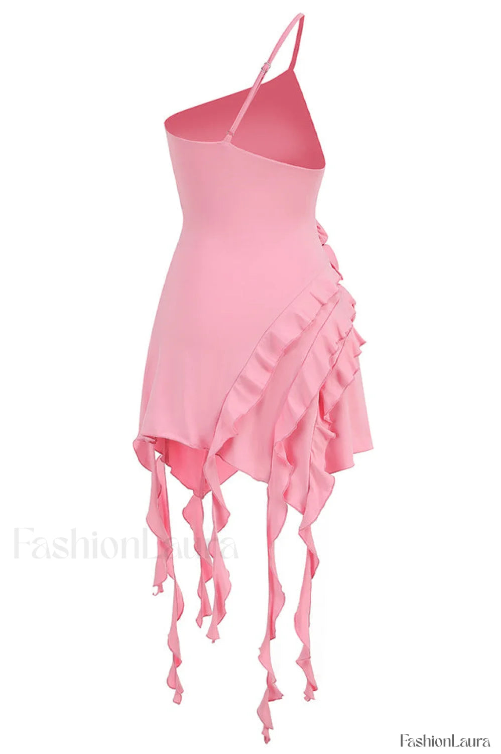 Rose Detail Ruffled Stylish Mini Dress