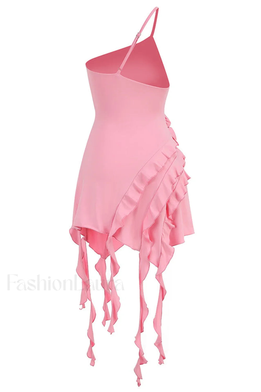Rose Detail Ruffled Stylish Mini Dress
