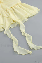Rose Detailed Stylish Halterneck Mini Dress
