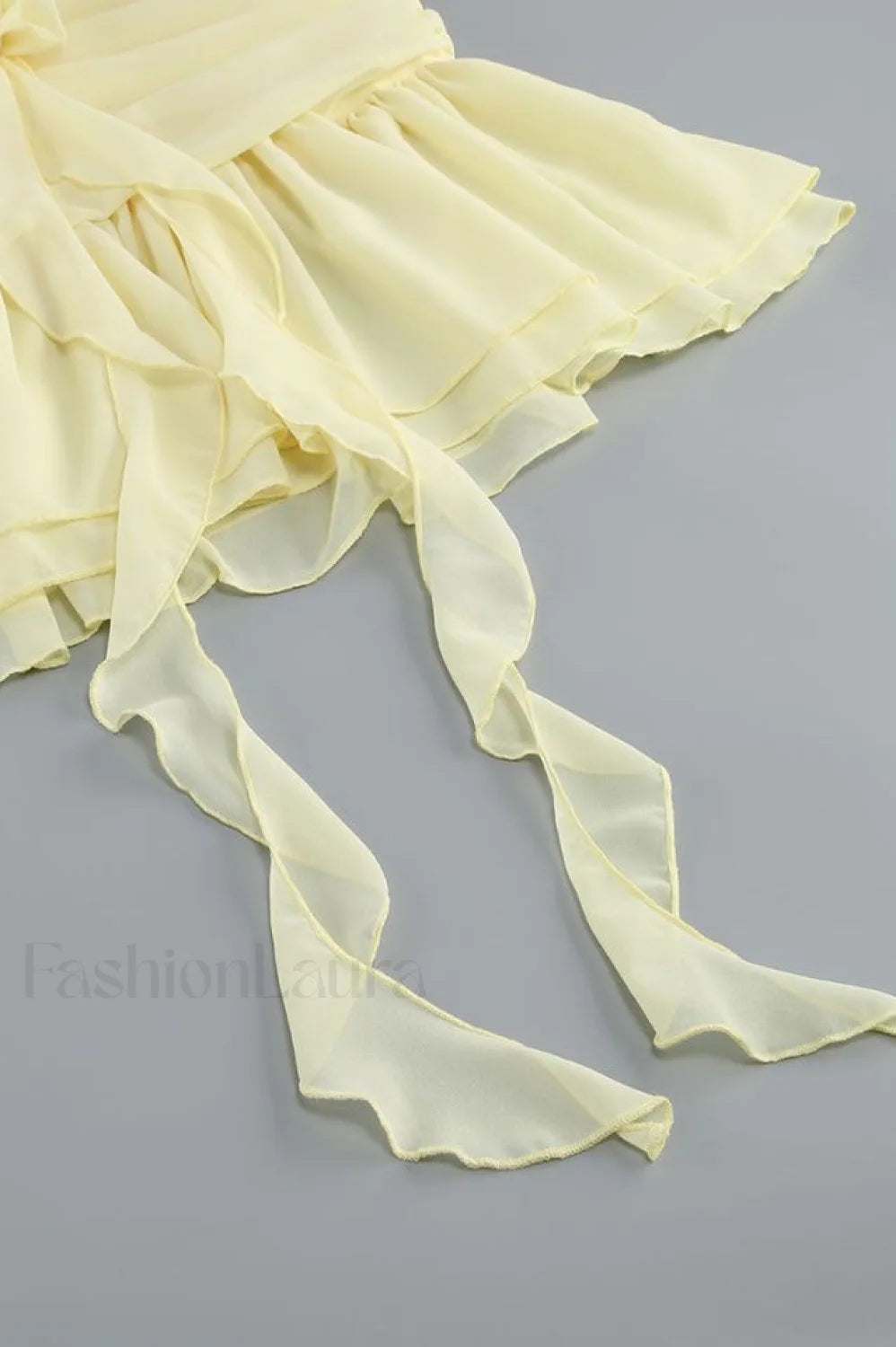 Rose Detailed Stylish Halterneck Mini Dress