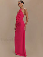 Rose Lace up Off Shoulder Maxi Dress