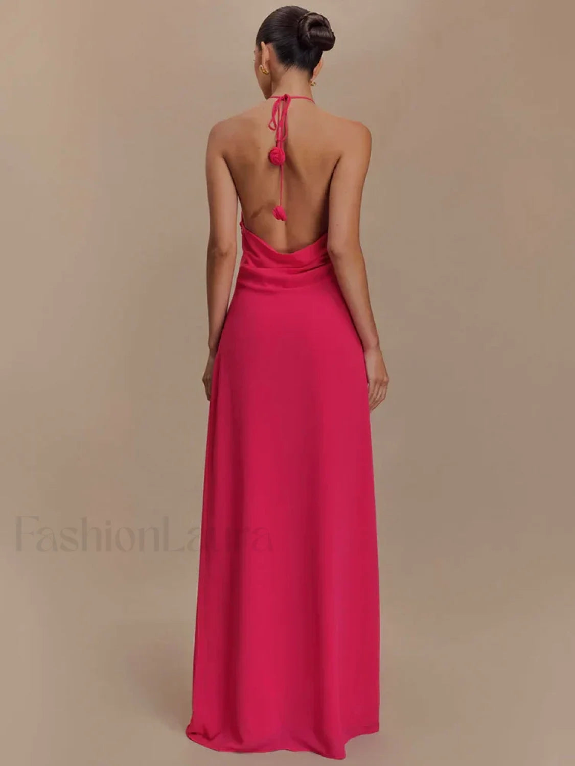 Rose Lace up Off Shoulder Maxi Dress