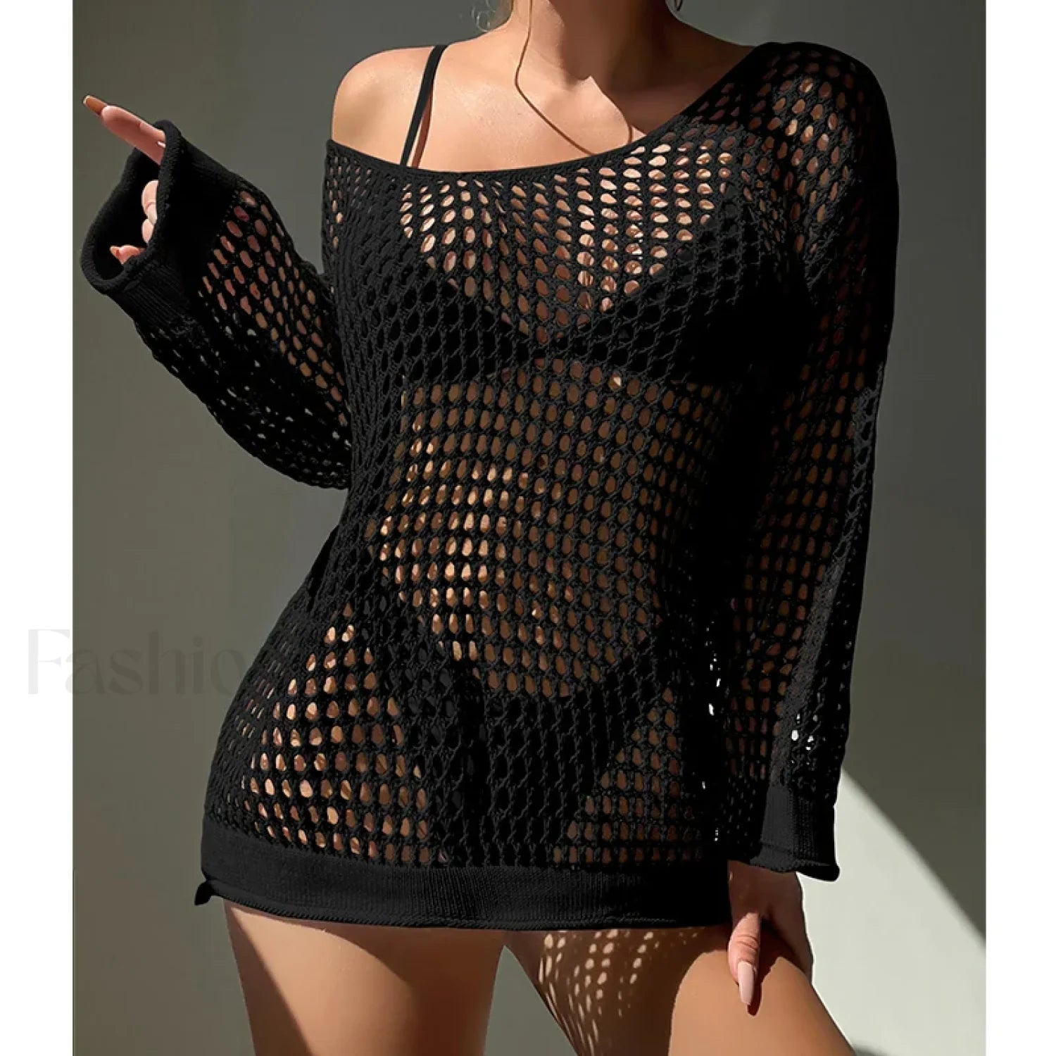 Round Neck Loose Swimsuit Cover Up Main image