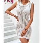 Round Neck Texture Swimsuit Cover Up