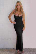 Rowan Bodycon Stylish Maxi Dress S / Black