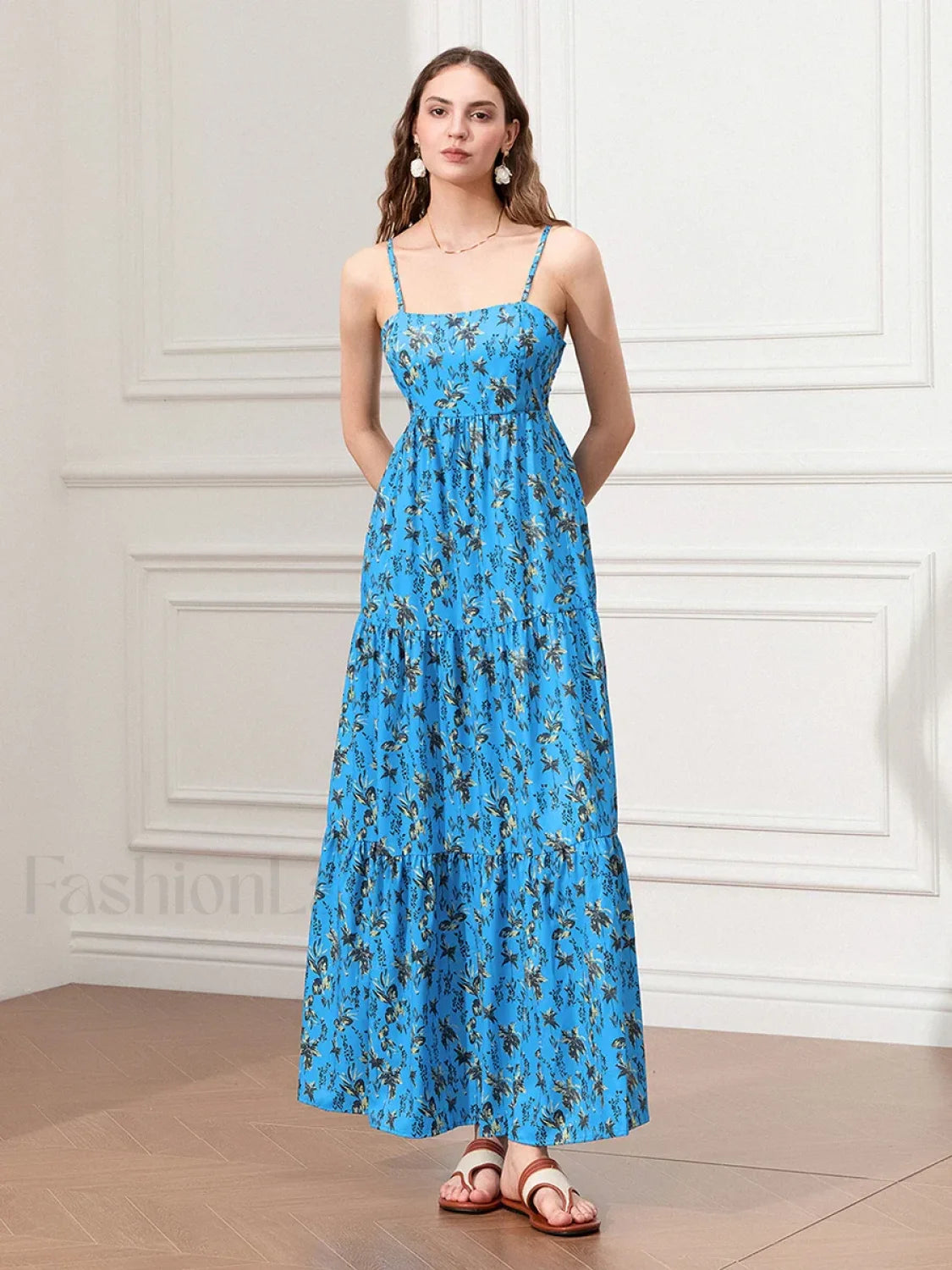 Ruched Floral A Line Maxi Dress Main image