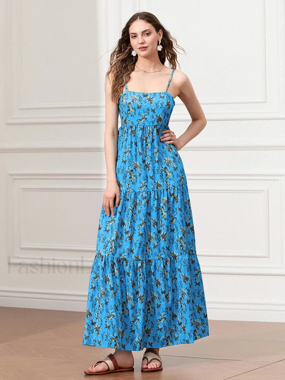 Ruched Floral A-Line Maxi Dress Secondary image