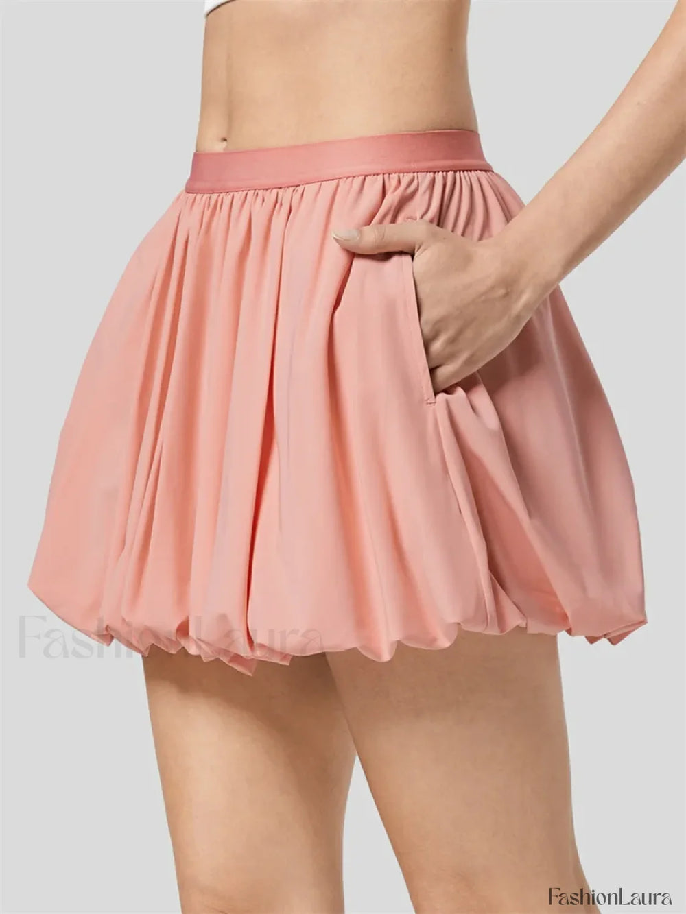 Ruched Pleated A Line Mini Skirt