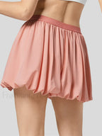 Ruched Pleated A Line Mini Skirt