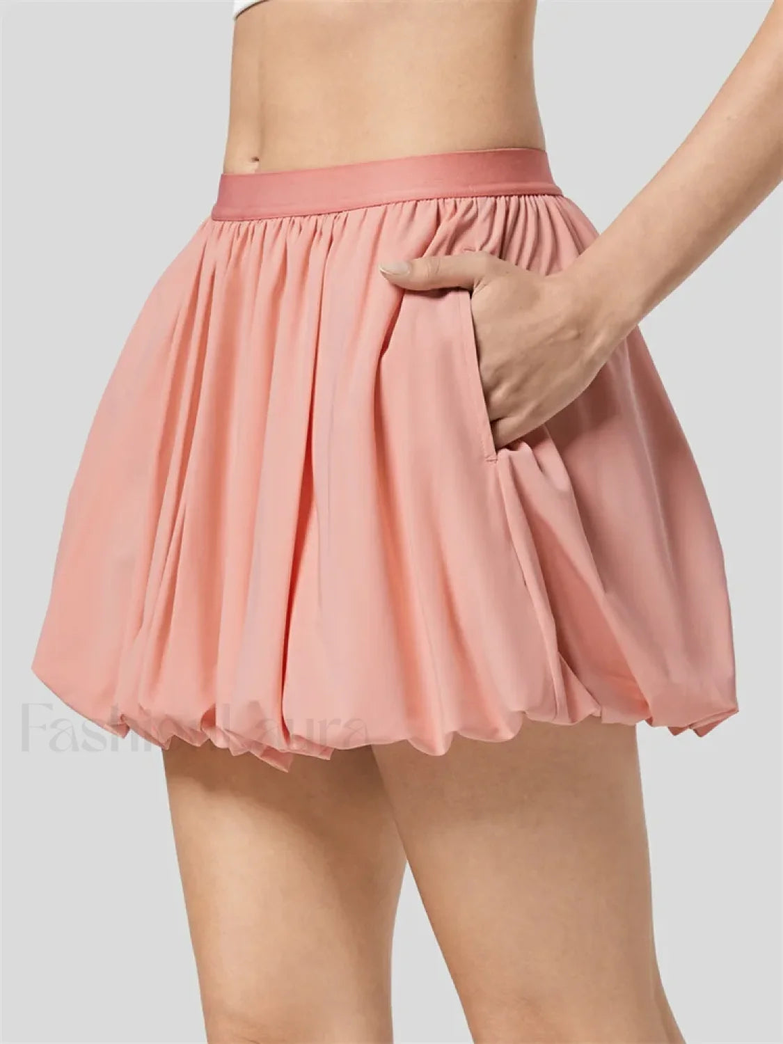Ruched Pleated A-Line Mini Skirt Secondary image