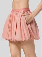 Ruched Pleated A Line Mini Skirt