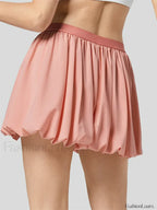 Ruched Pleated A Line Mini Skirt