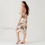 Ruched Square Neck Midi Dress