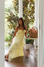 Ruched Tie Up Stylish Strappy Maxi Dress