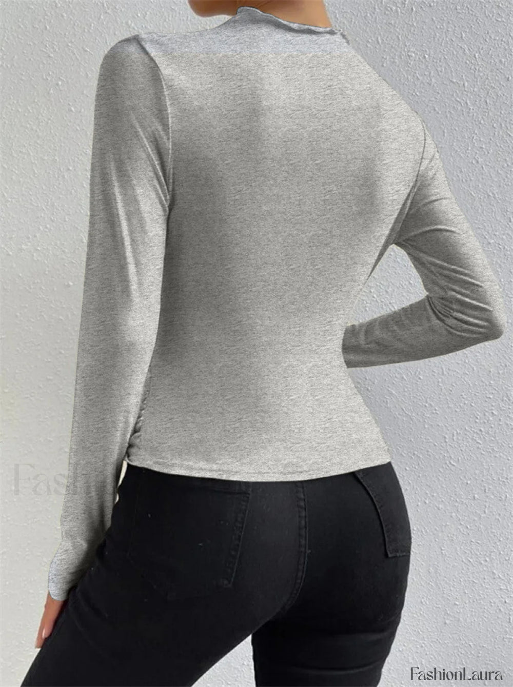 Ruching Long Sleeve Shirt T Shirts