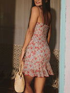 Ruffle Hem Floral Cami Short Dress Dresses