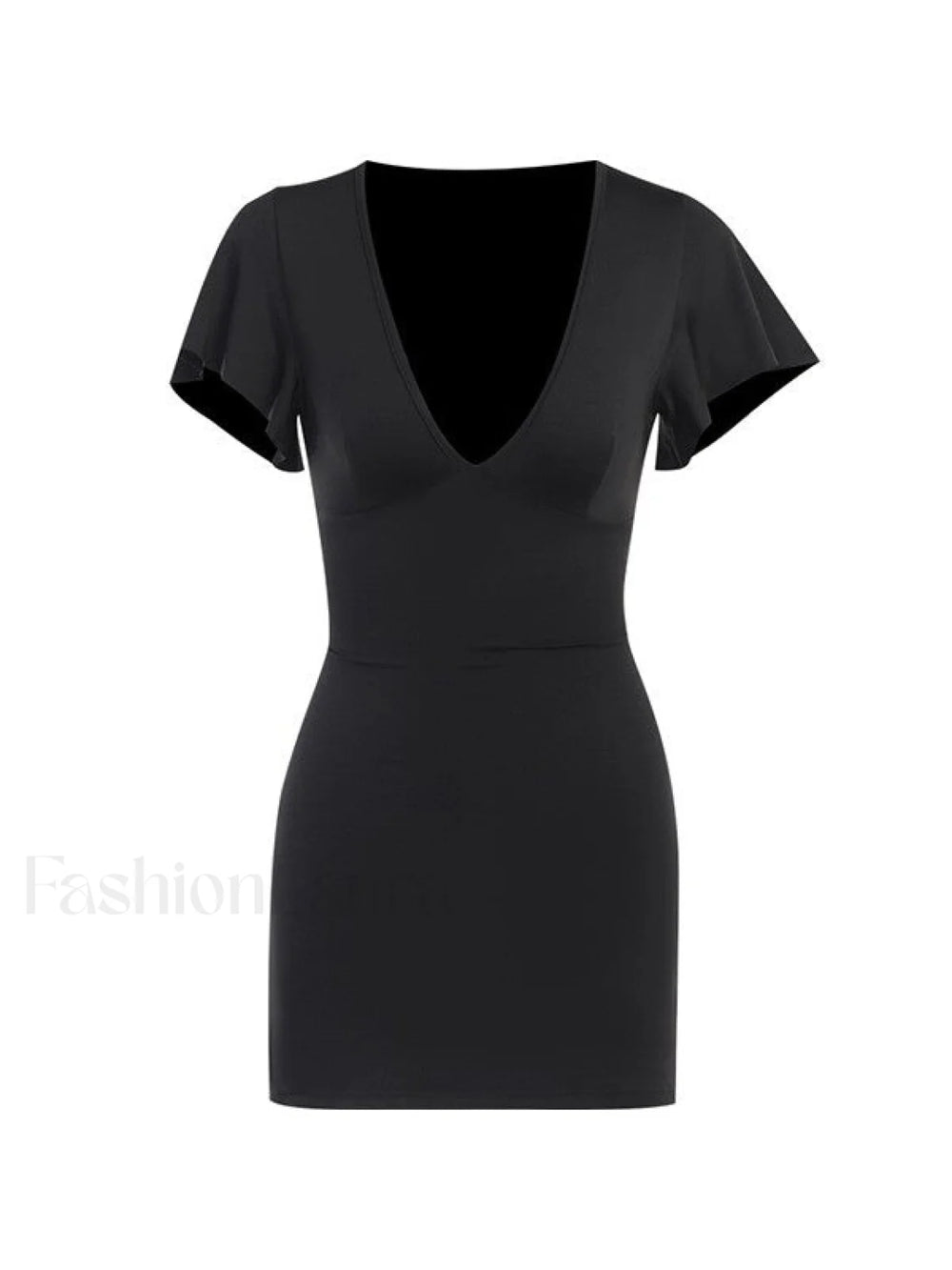 Ruffle Sleeve Bodycon Mini Dress Mini Dresses