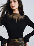 Ruffle Sleeve Thin Sweater Sweaters