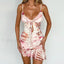 Ruffle Sleeveless Printed Mini Dress Pink / S