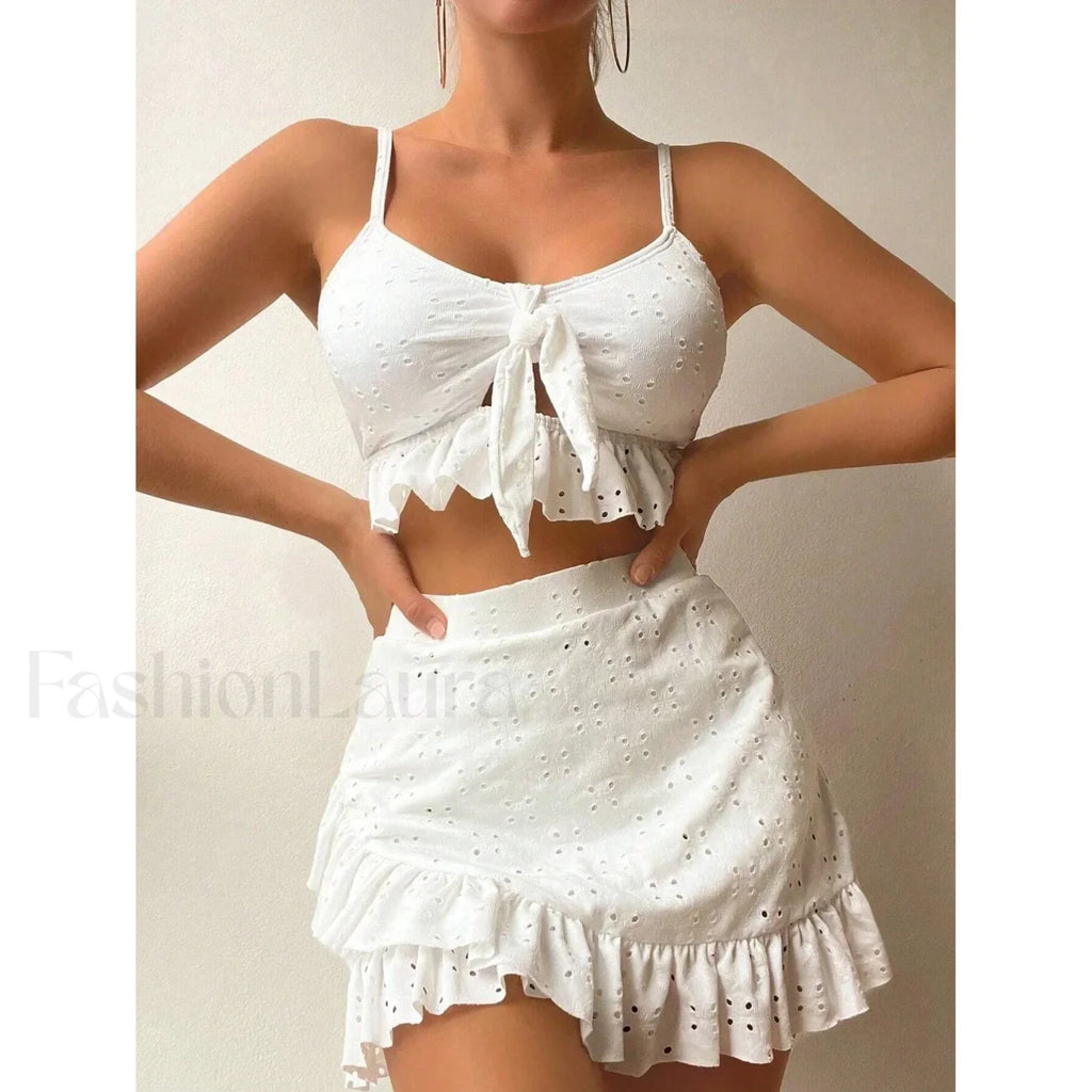 Ruffle Two Piece Three Piece Set